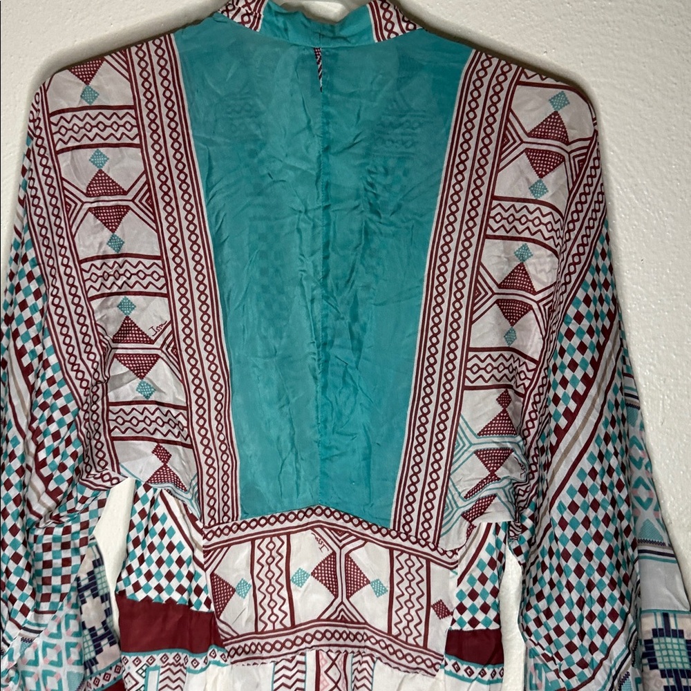 Issa London 100 percent silk tunic style Multicolor Geometric blouse - Picture 11 of 15